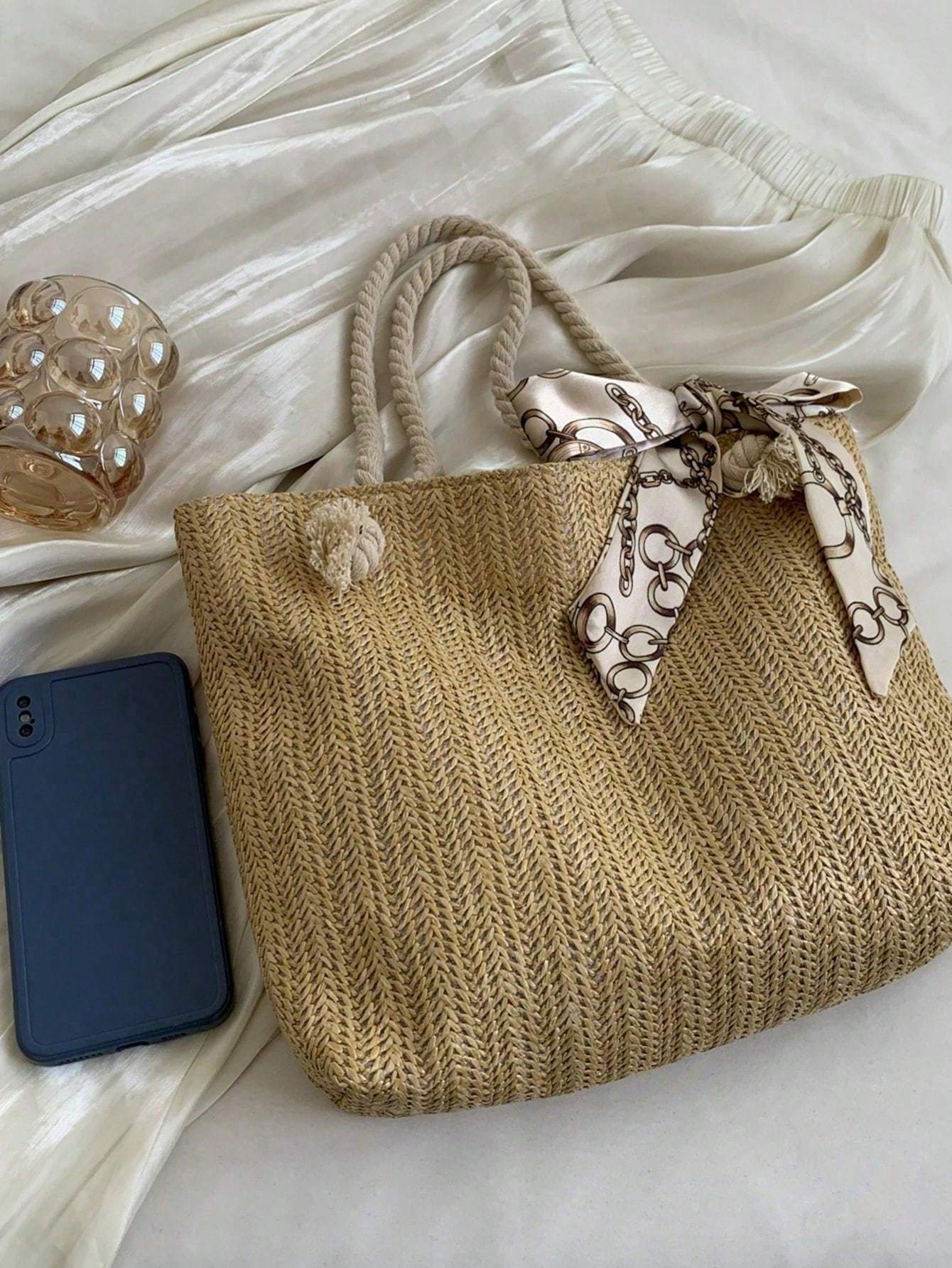 Large-capacity Tote Bag New Fashion Handbag One-shoulder Underarm Bag Straw Casual