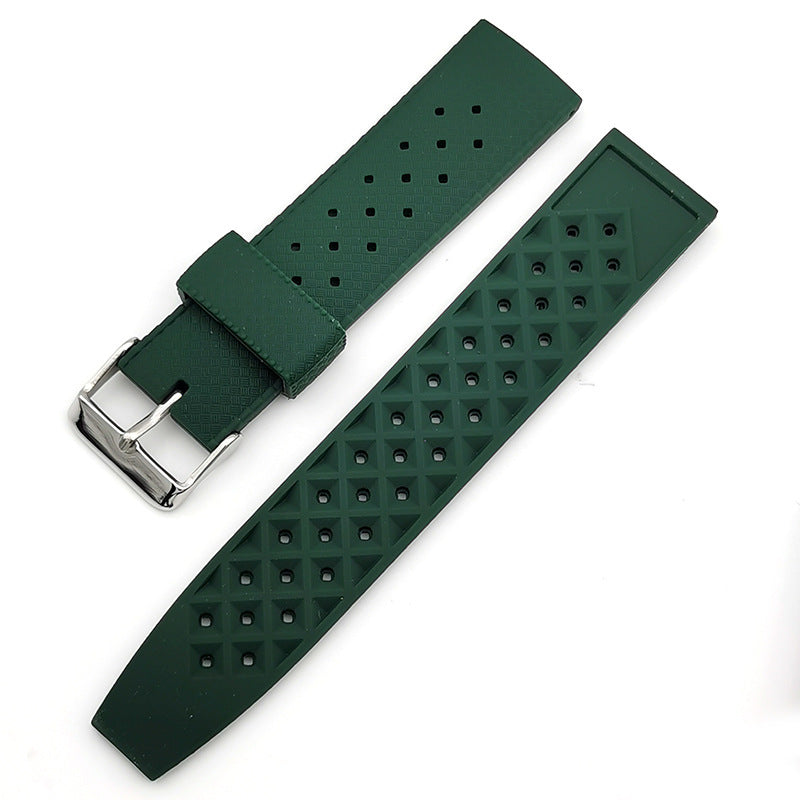 Stomatal Breathable Movement Silicone Rubber Watch Strap