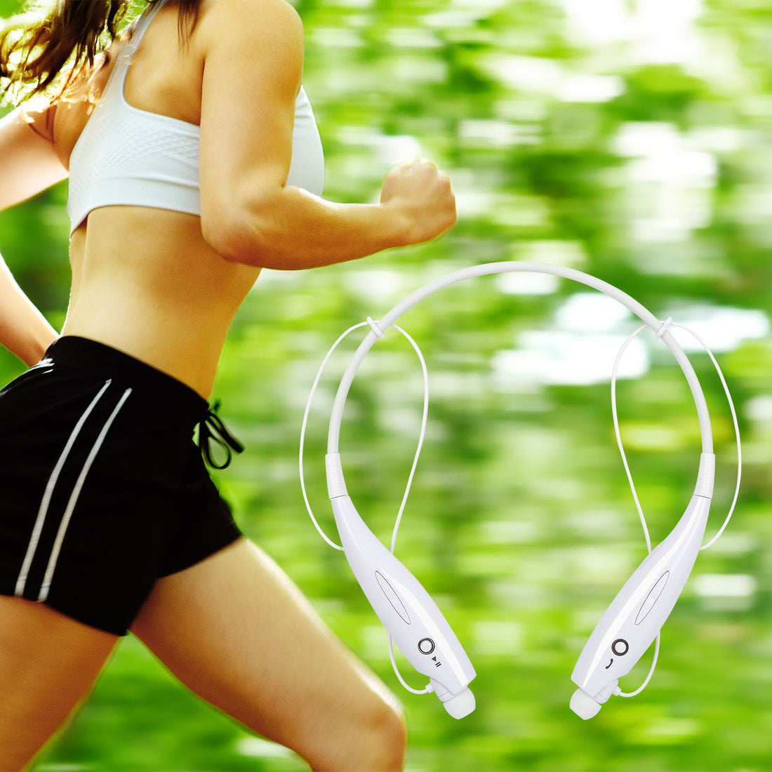 Wireless Stereo Headsets Sport Neckband Headphones In-ear Magnetic IPX4 Waterproof Earbuds With Built-in Mic Call Vibrate Alert Number Broadcast Running Gym