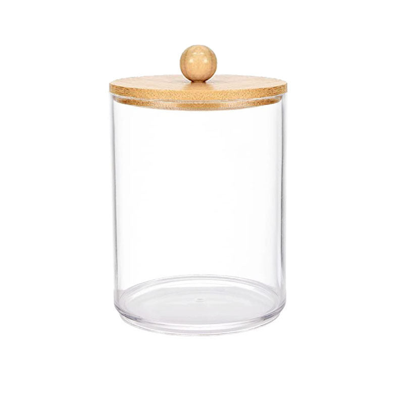 Cotton Swab Storage Box Acrylic Portable Round Container