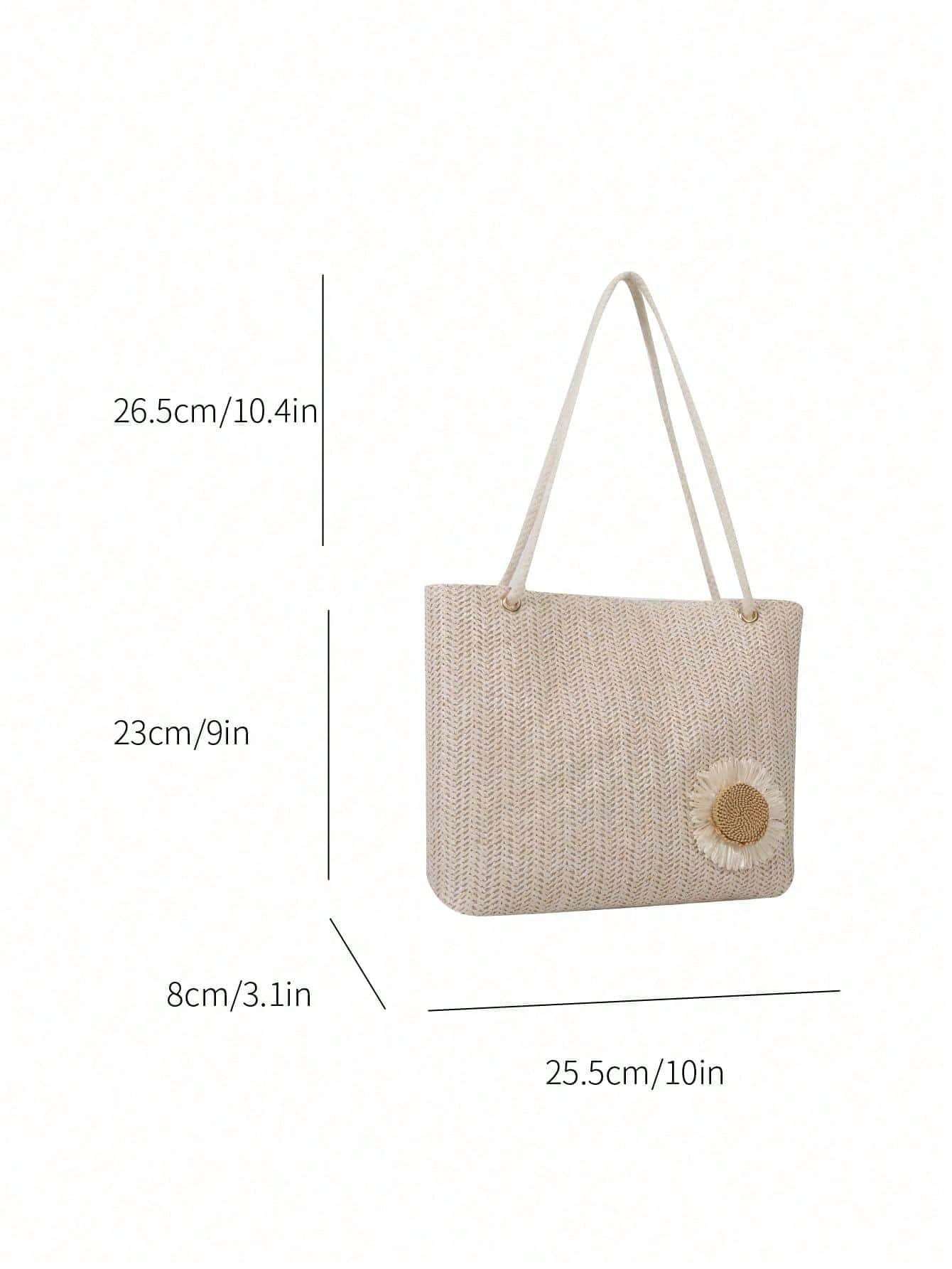Women's Large Capacity Shoulder Bag New Style Fashion Korean Style Woven Handbag Student Tote Bag