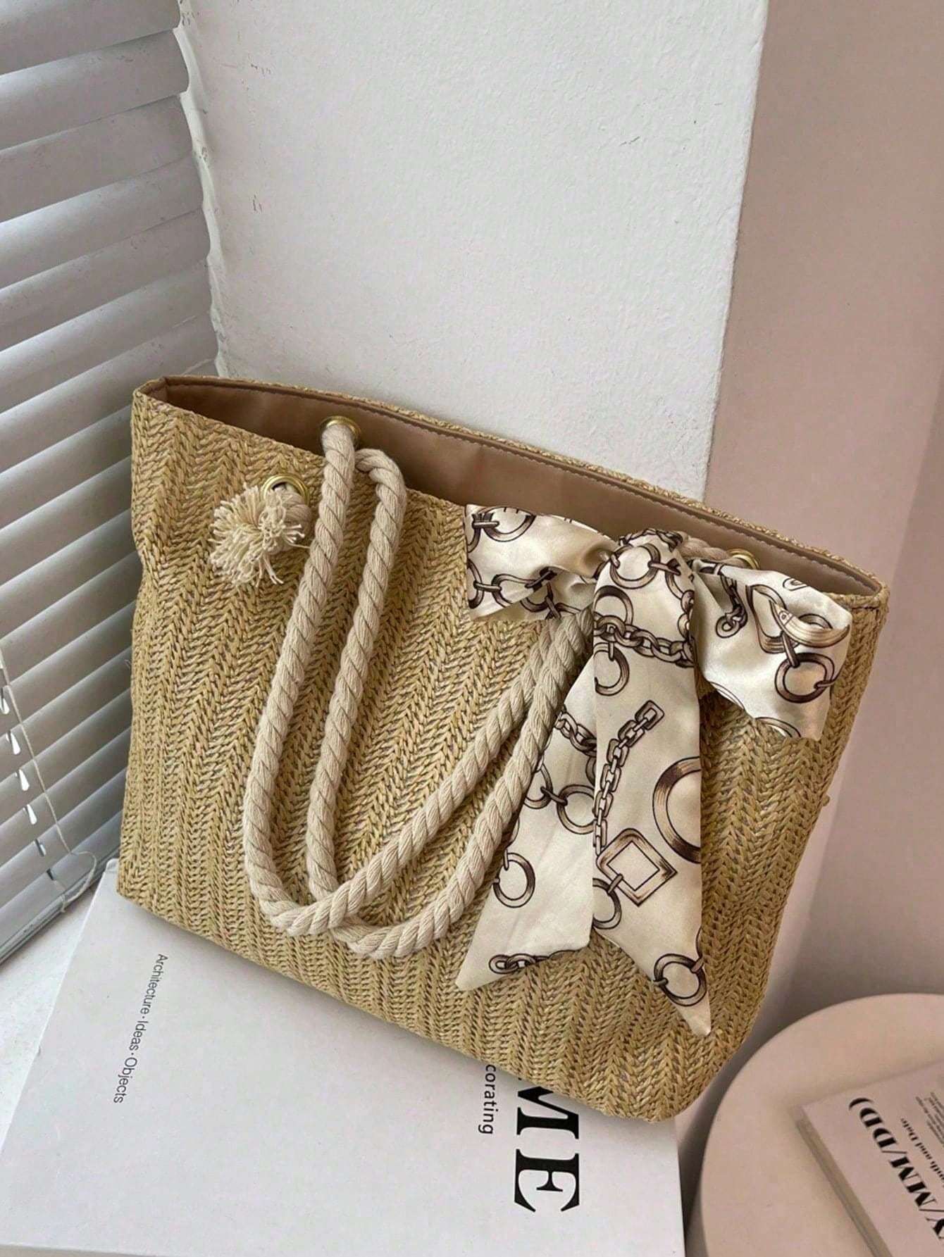 Large-capacity Tote Bag New Fashion Handbag One-shoulder Underarm Bag Straw Casual