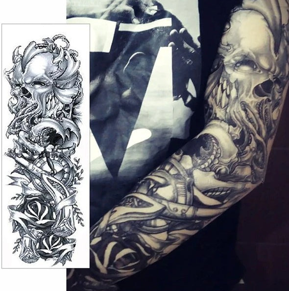 5Pcs Large Temporary Body Art Arm Tattoo Sticker Sleeve Man Women Waterproof USA