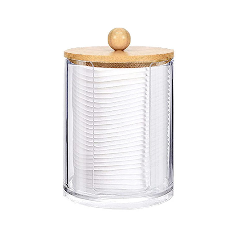 Cotton Swab Storage Box Acrylic Portable Round Container