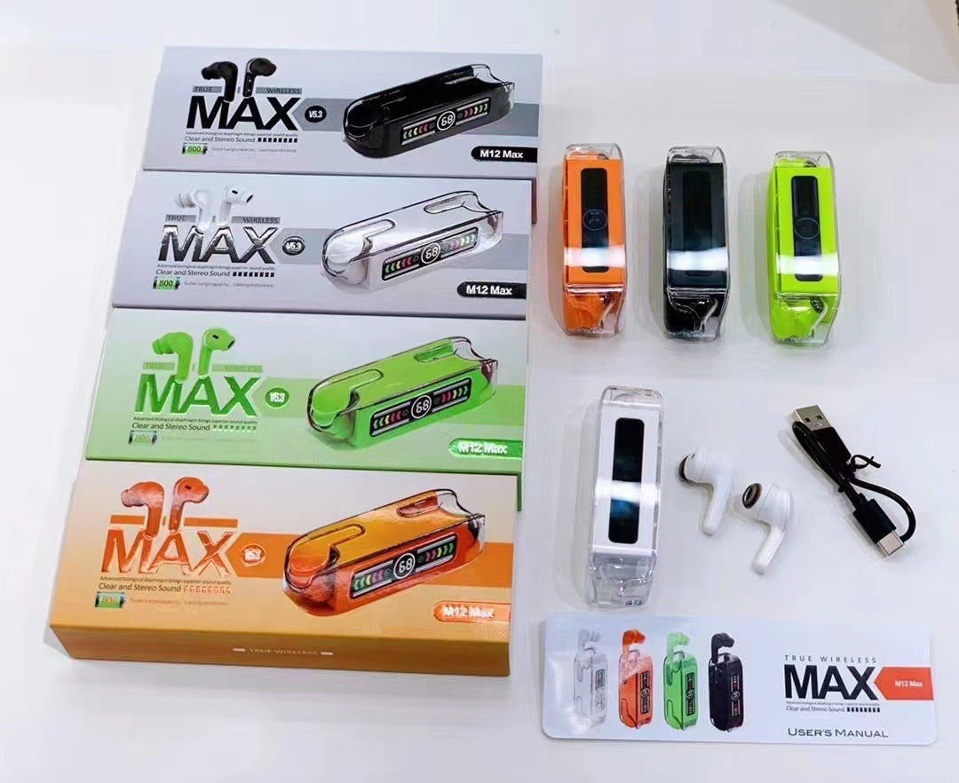 M12 MAX Wireless Bluetooth Headset Digital TWS