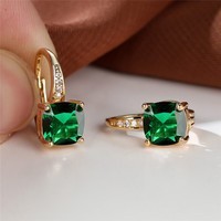 Square Zircon Inlaid Ear Hook Korean Style Fashion All-matching