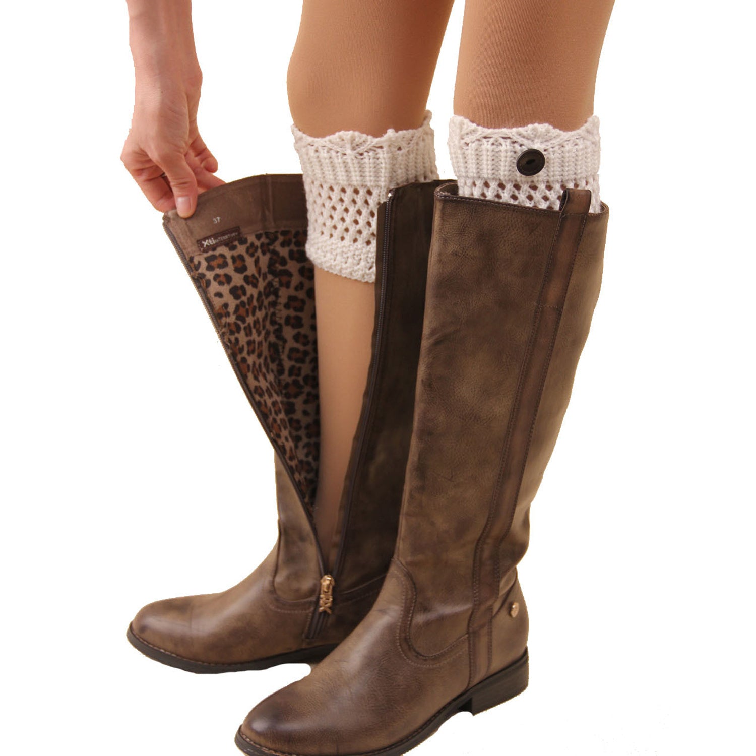 1Pair Women Winter Crochet Knit Leg Warmers