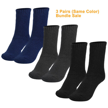 3 Color Options -- 3 Pairs Men Warm Wool Socks Soft Cozy Winter Thermal Socks For Men Thick Heat-Trapping Moisture Wicking Socks Indoor Outdoor