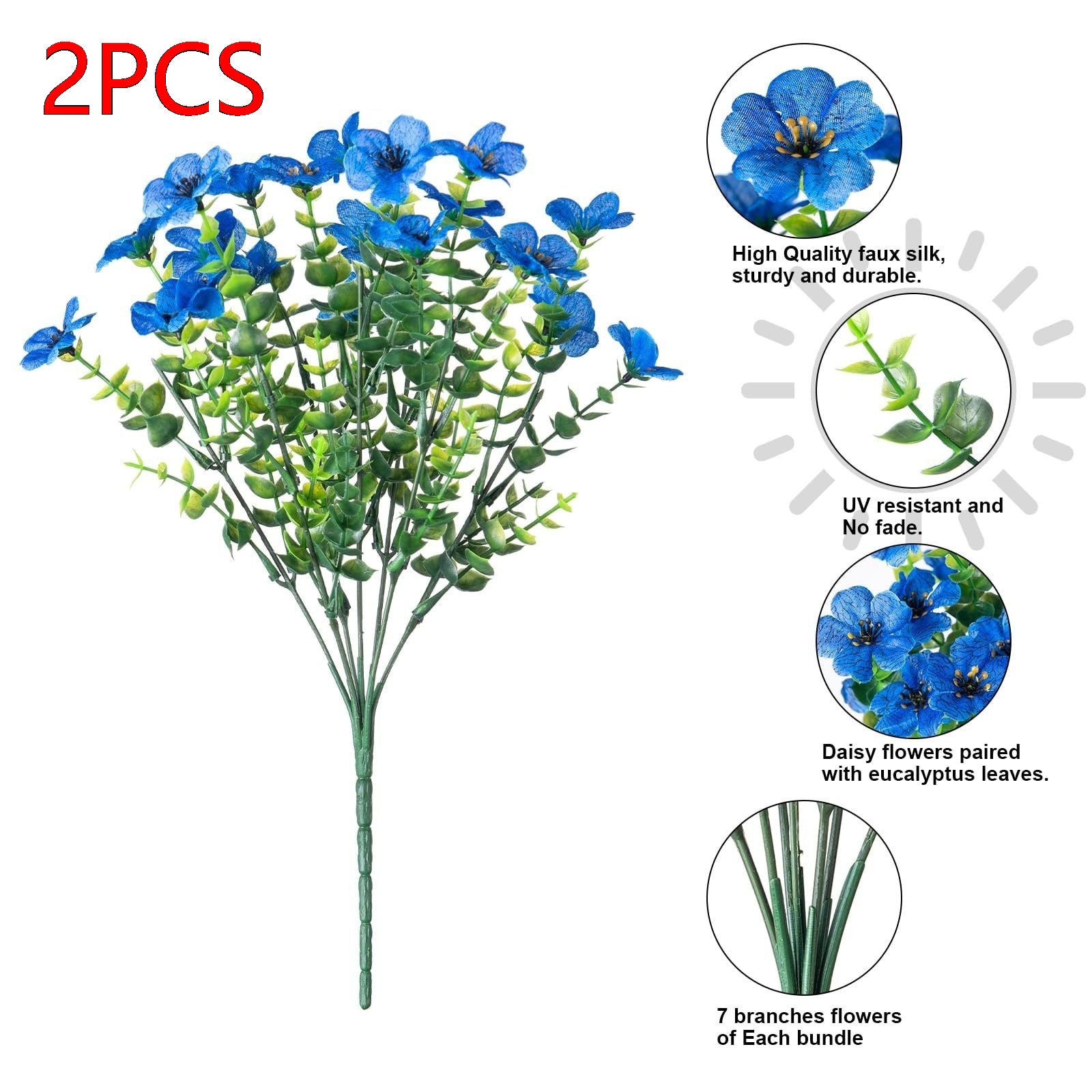 Artificial Outdoor UV-proof Decorative Simulation Green Plant Plastic Flowers
