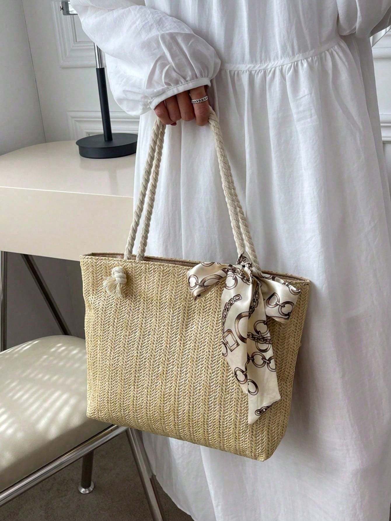 Large-capacity Tote Bag New Fashion Handbag One-shoulder Underarm Bag Straw Casual