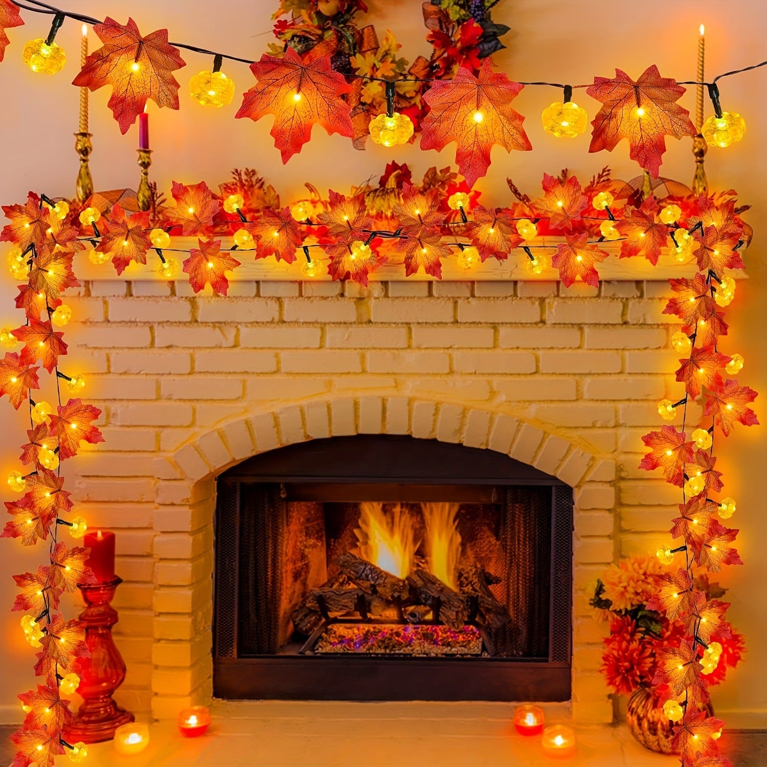 2 Family Autumn Decoration Thanksgiving Lights