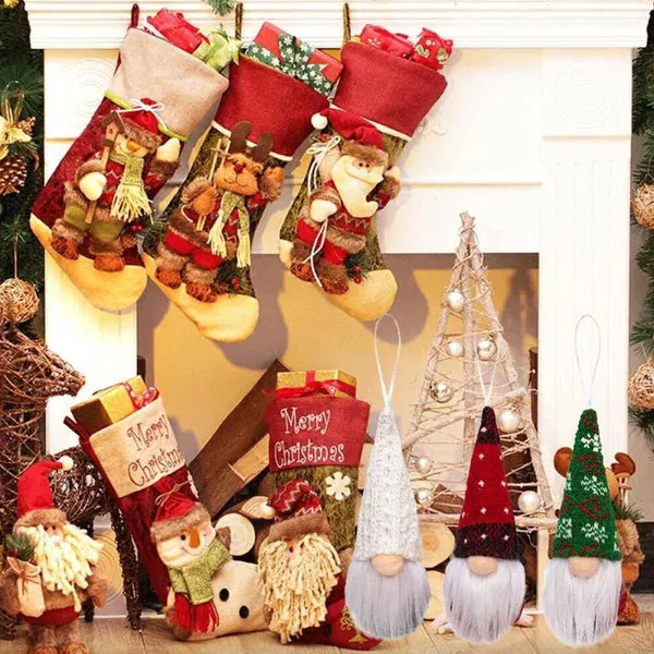 12 Pcs Christmas Gnomes Hanging Ornaments Tomte Gnomes Plush Decorative Ornaments Faceless Gnome Xmas Tree Hanging Decorative Santa Elf Home Wall Table Decor For Christmas Home