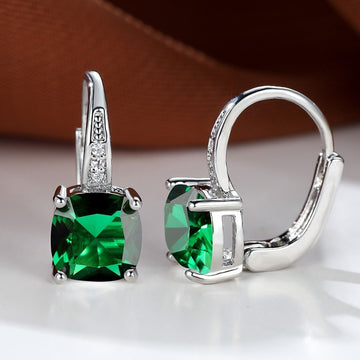 Square Zircon Inlaid Ear Hook Korean Style Fashion All-matching