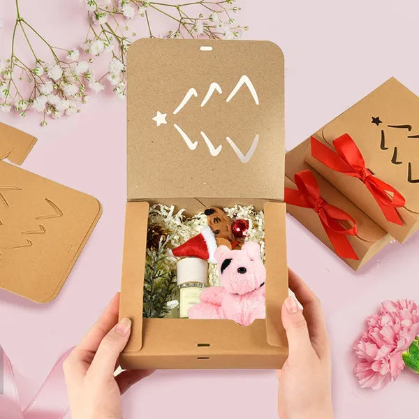 10 Pcs Christmas Gift Boxes With Lids And Red Ribbon Hollow Christmas Tree Beautiful Assorted Boxes Xmas Holiday Gift Wrap Boxes For Xmas Birthday Wedding Holiday Parties